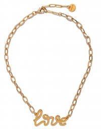 Колье-цепь с подвеской Love